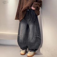 儿童装男童冬季一体加绒裤子新款中大童秋冬款加厚男孩牛仔裤