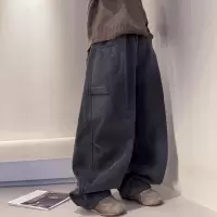 男童加绒牛仔裤秋冬款新款儿童冬季一体绒加厚裤子大男孩冬装