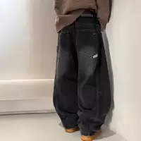 男童加绒牛仔裤秋冬款新款儿童冬季大男孩冬装一体绒加厚裤子