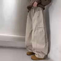 男童加绒牛仔裤秋冬款新款儿童大男孩冬装一体绒加厚工装裤潮