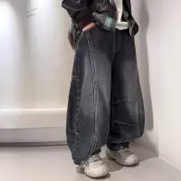 男童加绒牛仔裤秋冬款新款加厚大童冬装儿童冬季一体绒裤子潮