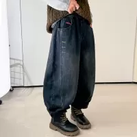 男童加绒裤子冬季秋冬新款大童装冬装男孩一体绒牛仔裤初中生