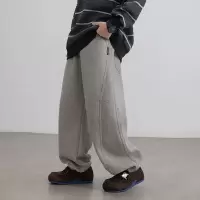 男童加绒裤子秋冬款新款儿童冬季一体绒初中生运动直筒卫裤冬