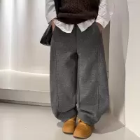 男童加绒裤子秋冬款新款儿童冬季大男孩冬装加厚运动直筒卫裤