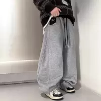 男童加绒裤子秋冬款新款儿童装冬季宽松加厚运动卫裤大童冬装