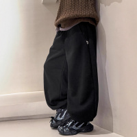 男童裤子新款冬一体绒儿童加绒加厚卫裤中大童冬装休闲运动裤