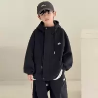 男童加厚加绒外套秋冬款一体绒儿童冬季新款大童装冬装潮男孩