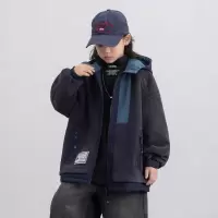 男童加厚外套新款儿童秋冬装加厚毛毛衣中大童羊羔绒连帽上衣