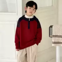 男童红色毛衣冬季儿童加厚本命年针织衫新款大童装冬装上衣潮