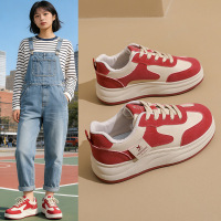 2026春季新款ins韩透气小白鞋女学生厚底百搭休闲运动板鞋