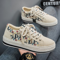 2026春季帆布男鞋透气新款男士运动休闲黑色板鞋老北京灯芯绒潮鞋