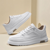 2026春季新款休闲板鞋时尚百搭男潮鞋男鞋皮面舒适防滑运动小白鞋