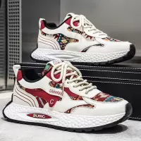 2026春季新款时尚休闲鞋皮革舒适防滑百搭低帮松系带运动鞋鞋老爹