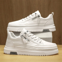 2026春季新款板鞋时尚百搭男潮鞋男鞋皮面舒适防滑休闲运动小白鞋