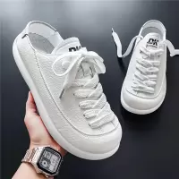 2026春季新款透气时尚丑萌小白鞋圆头百搭休闲懒人鞋大码舒适男鞋