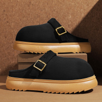 勃肯半拖男鞋春季外穿软底防滑一脚蹬复古凉拖鞋男士大头懒人鞋