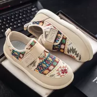 帆布鞋男鞋2026春季新款透气时尚平板鞋男士轻便薄款皮革布休闲鞋