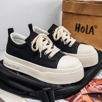 情侣款帆布板鞋学生春季2026新款包头男鞋增高休闲大头德比潮鞋女