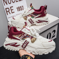 男鞋2026春季新款时尚百搭厚底休闲鞋青少年跑步运动增高老爹潮鞋