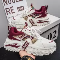 男鞋2026春季新款时尚百搭厚底休闲鞋青少年跑步运动增高老爹潮鞋