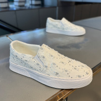 夏季20265新款男鞋休闲百搭一脚蹬帆布鞋子男款厚底耐磨运动鞋