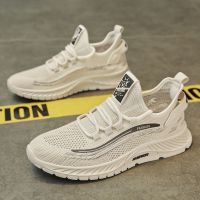 鞋子男新款春秋时尚休闲运动鞋单鞋透气潮流网面飞织运动男鞋