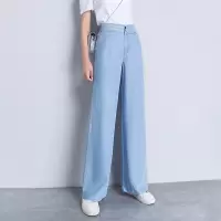 20266夏阔腿裤韩版女式松紧腰天丝冰丝休闲裤长裤