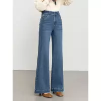 20266春季新款弹力修身喇叭拖地裤女高腰显瘦微喇牛仔长裤