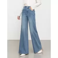 四面弹高腰显瘦喇叭裤女20266年春季韩版垂感牛仔筒喇长裤