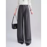 高级感休闲阔腿裤女20266春季新款高腰垂感宽松直筒拖地裤