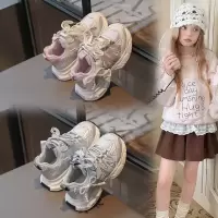 儿童老爹鞋20266春季新款女童韩版网面透气运动鞋珍珠蝴蝶花潮鞋