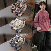 儿童老爹鞋20266春季新款男童网面休闲厚底女童旋转扣防滑运动跑鞋