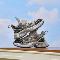 儿童新款运动鞋魔术贴透气网运动鞋老爹鞋男女童跑鞋产家直销