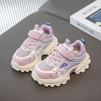 儿童皮面运动鞋20265秋季新款软底防滑透气中大童魔术贴休闲老爹鞋