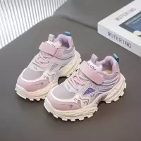 儿童皮面运动鞋20265秋季新款软底防滑透气中大童魔术贴休闲老爹鞋