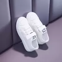 幼儿园小白鞋儿童球鞋六一校园演出帆布鞋男女童白色室内舞蹈鞋