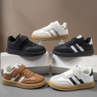 时尚百搭德训鞋男女童日常户外休闲鞋魔术贴款方便舒适春季新款潮