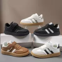 时尚百搭德训鞋男女童日常户外休闲鞋魔术贴款方便舒适春季新款潮