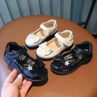 儿童皮鞋2026年春季新款女童公主鞋水钻花朵蝴蝶结单鞋女童鞋