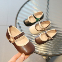 儿童皮鞋2026年春季新款女童公主鞋潮花朵哑光时尚单鞋女童鞋