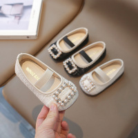儿童皮鞋2026年春秋季新款透气珍珠女童公主鞋女宝宝单鞋