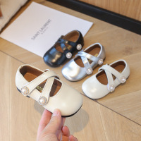 儿童皮鞋2026年秋季新款水钻珍珠女童公主鞋时尚女宝宝单鞋潮