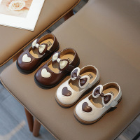 儿童皮鞋2026年秋季新款蝴蝶结爱心女宝公主鞋时尚女童单鞋潮