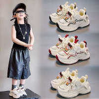 儿童网面透气时尚运动鞋2026年春夏季新款单网跑步老爹鞋男女童鞋