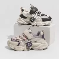 儿童运动鞋2026年春季新款双网透气老爹鞋时尚跑步鞋男女童鞋