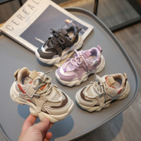 儿童运动鞋2026年春季新款双网透气老爹鞋轻底跑步鞋男女童鞋