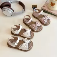 女童凉鞋2026夏季新款儿童宝宝时尚洋气公主鞋小女孩蝴蝶结平底鞋