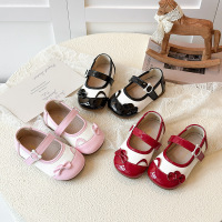 女童玛丽珍甜美蝴蝶结芭蕾风小皮鞋2026春秋新款软底公主鞋豆豆鞋