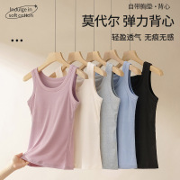 夏季80-120斤少女带胸垫防凸点百搭小坎肩女士柔软弹力舒爽小背心