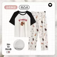 睡衣女短袖长裤夏季卡通可爱2026新款圆领ins风家居服套装可外穿